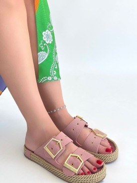 İces Pudra Nubuk Terlik