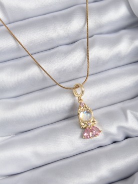 Erb 316L Çelik Zincir Gold Renk Zirkon Taşlı Bebek Model Kadın Kolye