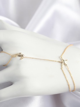 Erb Pirinç Zirkon Taşlı Deniz Atı Ve Yıldız Model Gold Renk Şahmeran