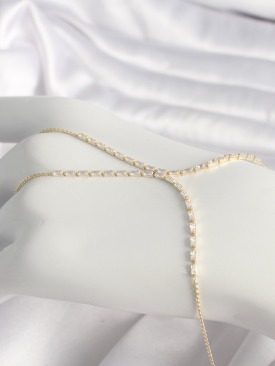 Erb Pirinç Gold Renk Su Yolu Zirkon Taşlı Kadın Şahmeran