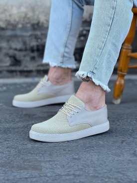 WG016 Bej Triko Erkek Casual Ayakkabı