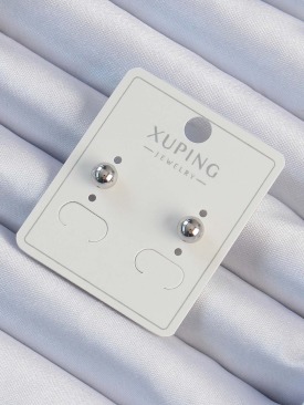 Erb Xuping Gümüş Renk Minimal Bombeli Topçuk Model Küpe
