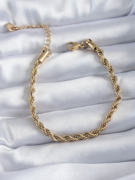 Erb 316L Çelik Gold Renk Burgu Model Kadın Bileklik