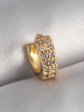Erb 316L Çelik Gold Renk Zirkon Taşlı Tragus Piercing