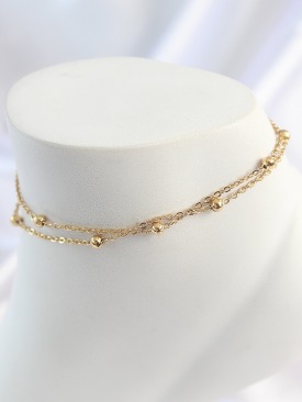 Erb 316L Çelik Gold Renk 2\'Li Topçuk Zincir Model Kadın Halhal