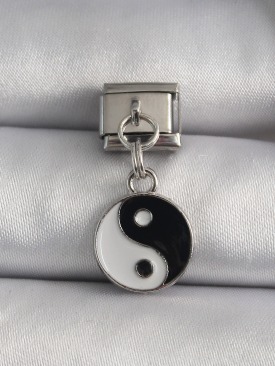 Erb 316L Çelik Gümüş Renk Sallantı YinYang Model Nomination Charm