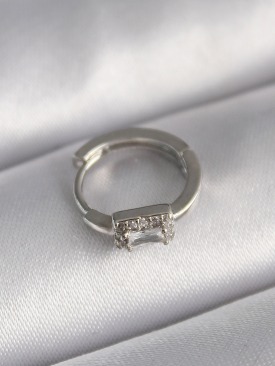 Erb 316L Çelik Gümüş Renk Kare Zirkon Taşlı Tragus Piercing
