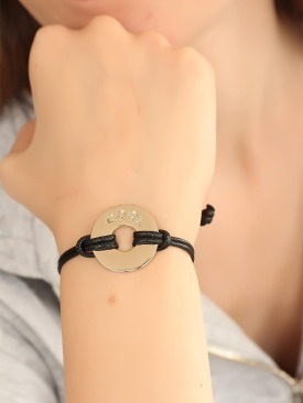 Erb COOL (Havalı) Siyah Deri İpli Unisex Mood Bileklik