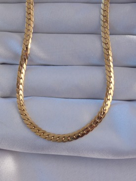 Erb 316L Çelik Gold Renk Yassı Burgu Zincir Model Kolye