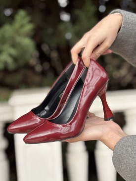 Ulba Bordo Rugan Stiletto Ayakkabı