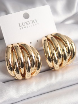 Erb Pirinç Gold Renk Çoklu Halka Model Kadın Küpe