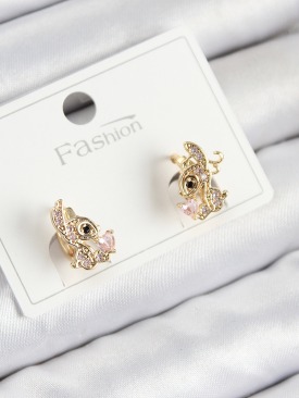 Erb Pirinç Zirkon Taşlı Ceylan Model Gold Renk Çocuk Küpe