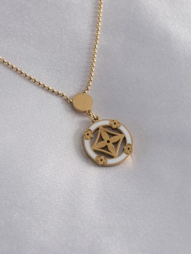 Erb 316L Çelik Gold Renk Çiçek Figür Kadın Kolye