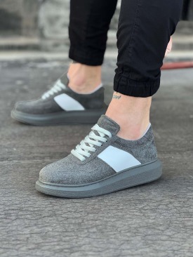 WG011 Gri Süet Erkek Casual Ayakkabı