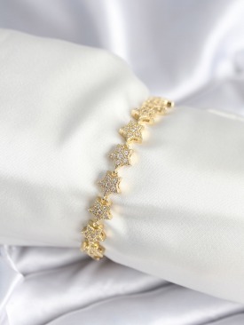 Erb Pirinç Gold Renk Yıldız Model Kadın Bileklik