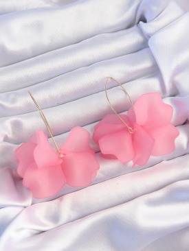 Erb Pirinç Pembe Renkli Flora Küpe
