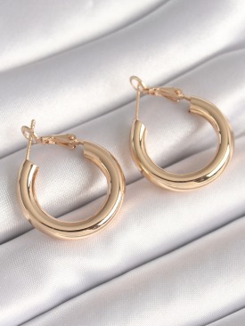 Erb Pirinç Gold Renk Halka Model Kadın Küpe