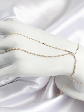 Erb Pirinç Zirkon Taşlı Ezme Zincir Model Gold Renk Kadın Şahmeran