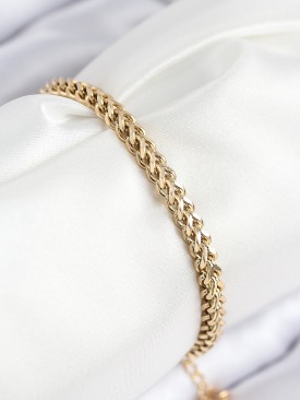 Erb 316L Çelik Örgü Zincir Model Gold Renk Kadın Bileklik