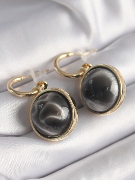 Erb Pirinç Gold Renk Oniks Doğal Taşlı Vintage Kadın Küpe