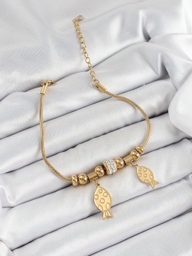Erb 316L Çelik Gold Renk Balık Model Kadın Bileklik